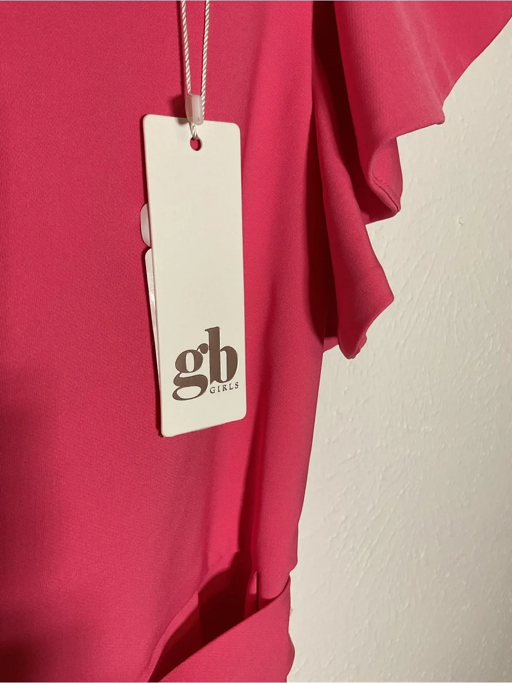 GB girls Magenta Ruffle-Sleeve Midi Dress with Waist Tie